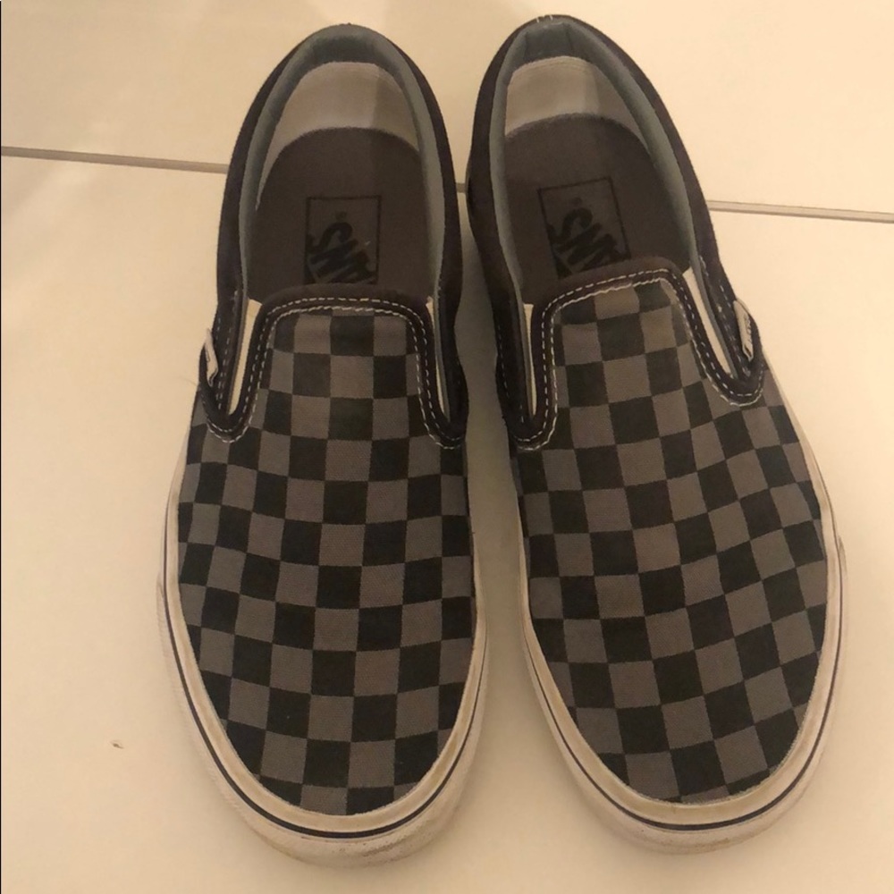 Slip on vans black and grey checker